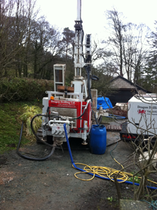 Drilling Rig for a bore hole collector