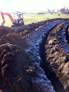Excavation of ground loop collectors