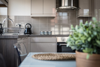 Fitted kitchen in white